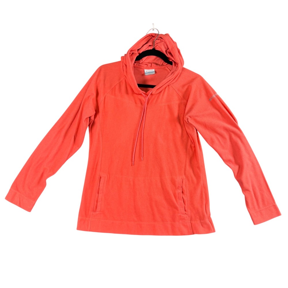 Columbia Womens Coral Pink Fleece Hoodie Cozy Casual‎ Drawstring Outdoor L